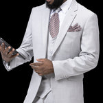 RegalRevel Collection: Grey Three Piece Regular Fit Fashion Suit M18022