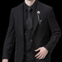 Black Three Piece Regular Fit Fashion Suit M2770