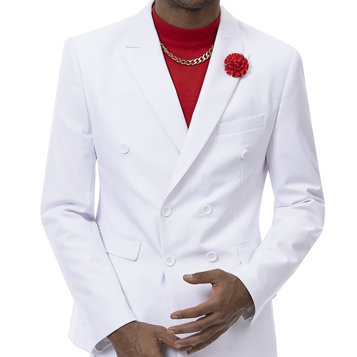 White Two Piece Regular Fit Fashion Suit M2772 Suits & More