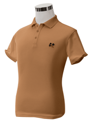 Solid Coffee Quarter Button Up Short Sleeve Shirt PSH01