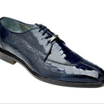 Belvedere Men's Genuine Ostrich Leg Dress Shoes in Navy - Siena