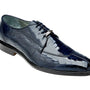 Belvedere Men's Genuine Ostrich Leg Dress Shoes in Navy - Siena