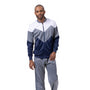 Montique Men's Grey & Navy Chevron Design Sport Tracksuit 2 Piece Set JS-29