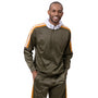 Montique Men's Olive Casual Sport Tracksuit 2 Piece Set JS-30