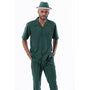 Classic Collection: Emerald Walking Suit 2 Piece Solid Color Short Sleeve Set 696