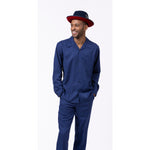 Foundation Collection: 2 Piece Solid Navy Long Sleeve Walking Suit Set 1641