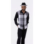Montique Black Plaid Design 2 Piece Long Sleeve Walking Suit Set 2270