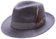 Manta Collection: Montique Men's Grey Fedora Snap Brim Soft Fine Felt Pinch Hat