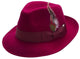 Manta Collection: Montique Men's Wine Fedora Snap Brim Soft Fine Felt Pinch Hat