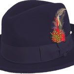 Montique Men's Navy Felt Pinch Fedora Untouchable Gangster Hat H09