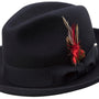 Montique Men's Black Felt Pinch Fedora Untouchable Gangster Hat H09
