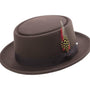 Montique Men's Brown Classic Pork Pie Felt Hat H12
