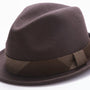 Montique Men's Brown Fedora Stingy Brim Felt Hat H1634