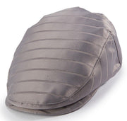 Grey Textured Ivy Cap with Structured Brim and Lined Interior