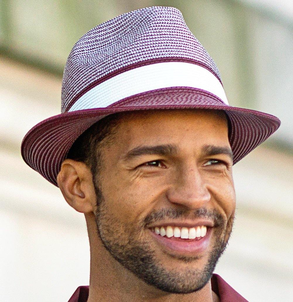 Montique Cognac Two Tone Braided Pinch Fedora Hat H-22 - Suits & More