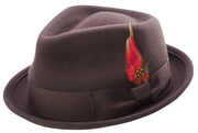 Brown Bogart Stingy Brim Wool Felt Hat by Montique