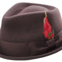 Neatify Collection: Men's Brown Bogart Stingy Brim Fine Wool Felt Teardrop Dent Hat