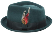 Hunter Green Bogart Stingy Brim Wool Felt Hat by Montique