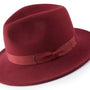 Smartify Collection: Montique Burgundy 2 1/2 Inch Wide Brim Wool Felt Hat