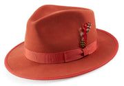 Cognac Wide Brim Wool Felt Hat by Montique