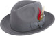 Montique Men's Grey Felt Pinch Fedora Untouchable Gangster Hat H09