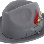 Montique Men's Grey Felt Pinch Fedora Untouchable Gangster Hat H09