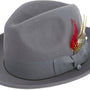 Montique Men's Grey Felt Pinch Fedora Untouchable Gangster Hat H09