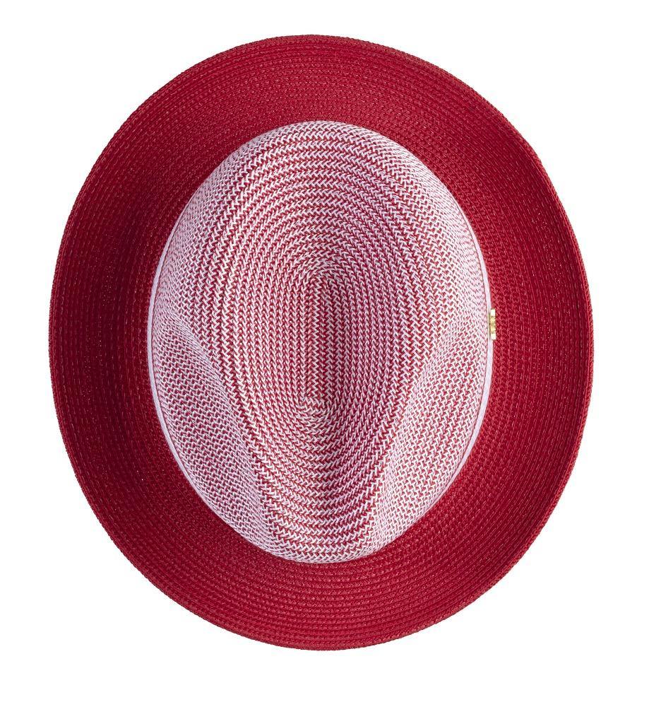 Montique Red Two Tone Braided Pinch Fedora Hat H-22 - Suits & More