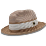 Ivorythm Collection: Montique Tan Two Tone Braided Pinch Fedora Hat