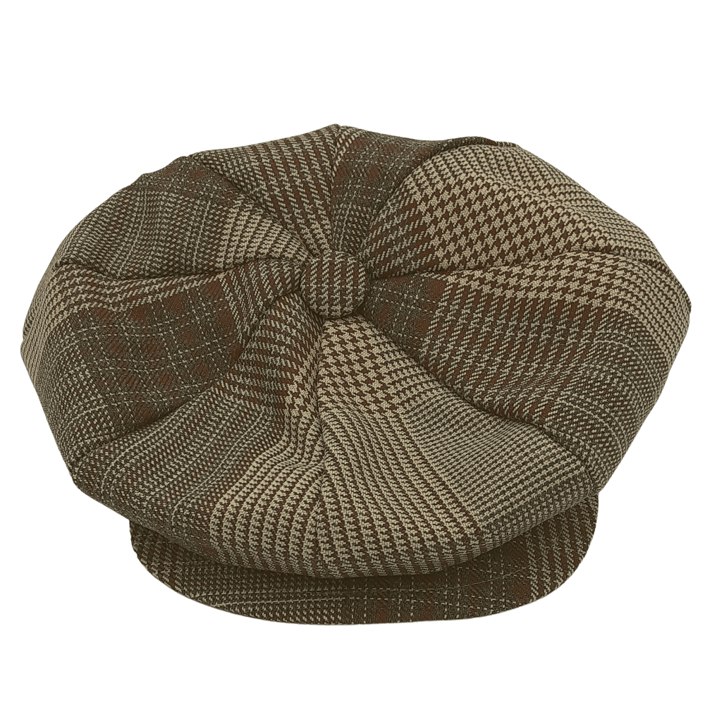 Montique Glen Plaid Newsboy Cap in Bronze - H29 - Suits & More