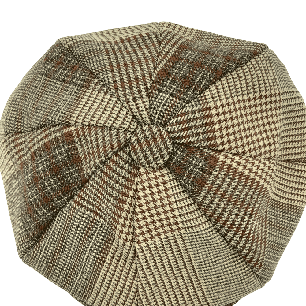 Montique Glen Plaid Newsboy Cap in Bronze - H29 - Suits & More