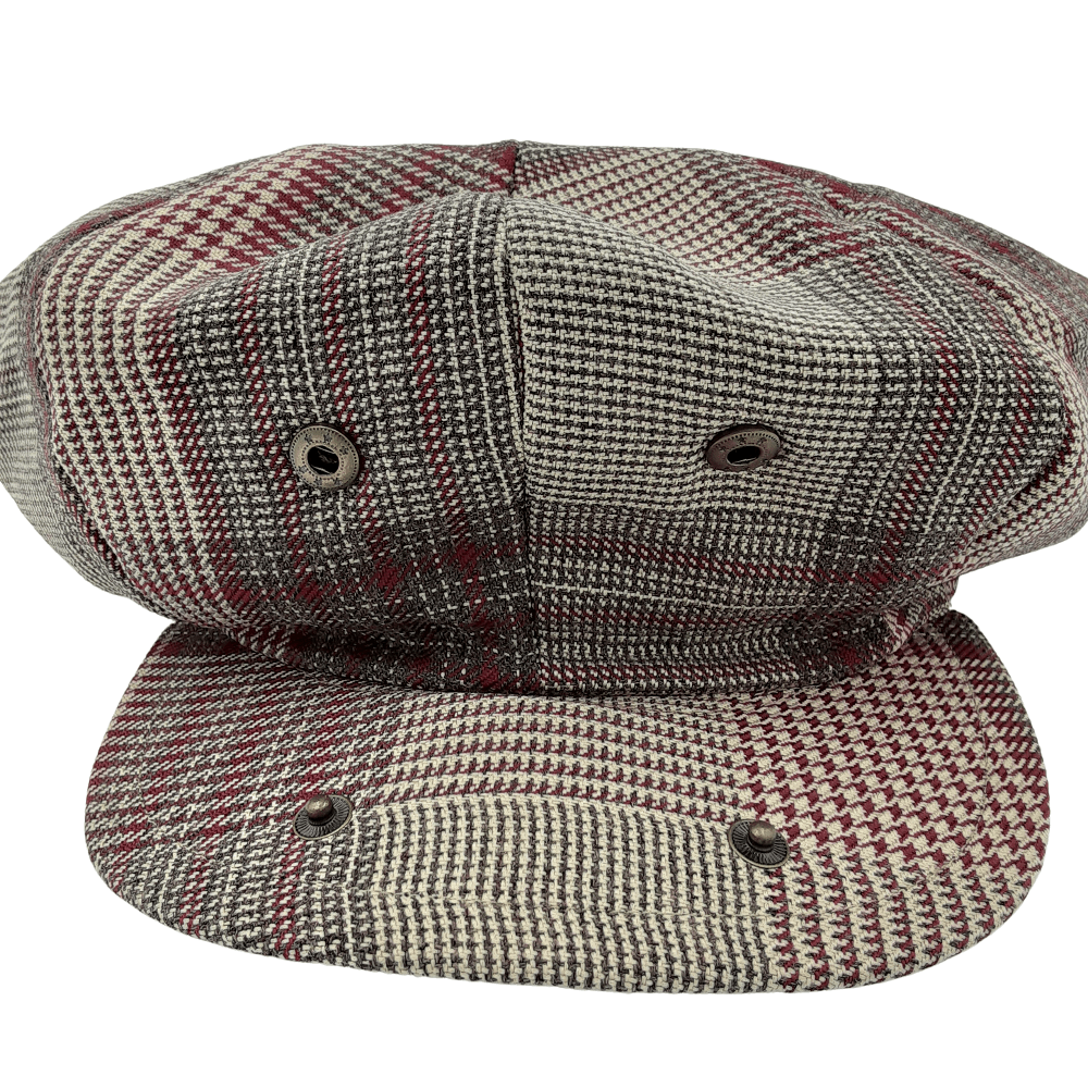 Montique Glen Plaid Newsboy Cap in Wine - H29 - Suits & More