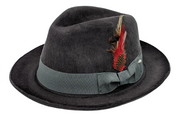 Silver Fur Felt Pinch Fedora Hat by Montique