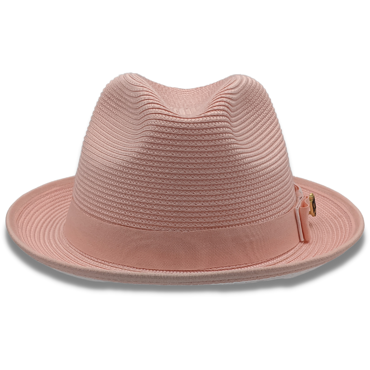 lightweight braided fedora hat peach pinch crown