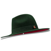 Hunter Wool Felt Dress Hat 3 1/8 Brim Red Bottom Pinch Crown