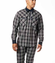 Specked Collection: Navy Plaid 2 Piece Button Up Long Sleeve Set