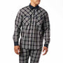 Specked Collection: Navy Plaid 2 Piece Button Up Long Sleeve Set