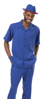 Royal Solid Short Sleeve Walking Suit Set - Classic Fit