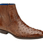 Genuine Ostrich Quill Chelsea Boot For Men in ANT BROWN - ROGER.