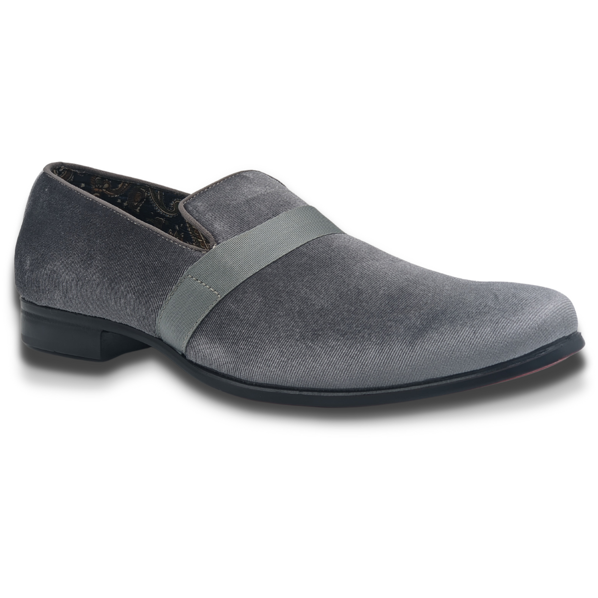 Men's Solid Velvet Grey Fashion Shoes S91 – Suits & More