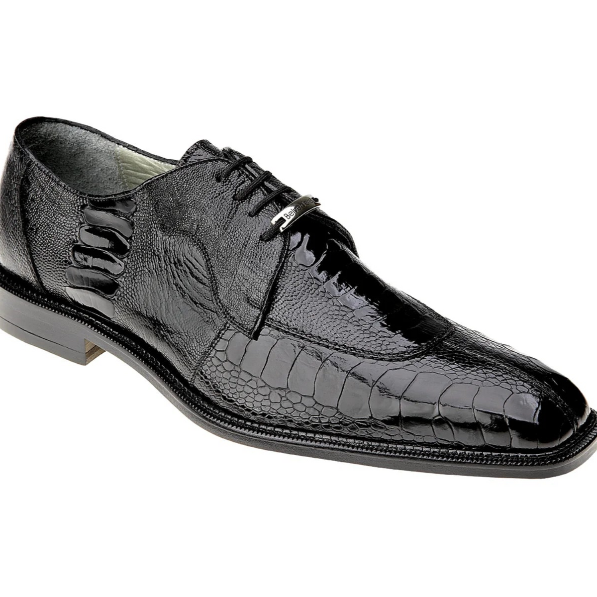 Belvedere - Batta, Genuine Ostrich Dress Shoe - Black - 14006 (IN STORE)