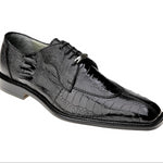 Belvedere Men's Genuine Ostrich Leg Dress Shoes in Black - Siena