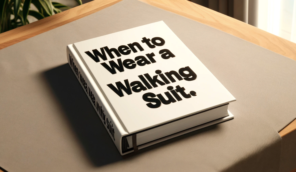 a book on top of a table with the title "When to Wear a Walking Suit"