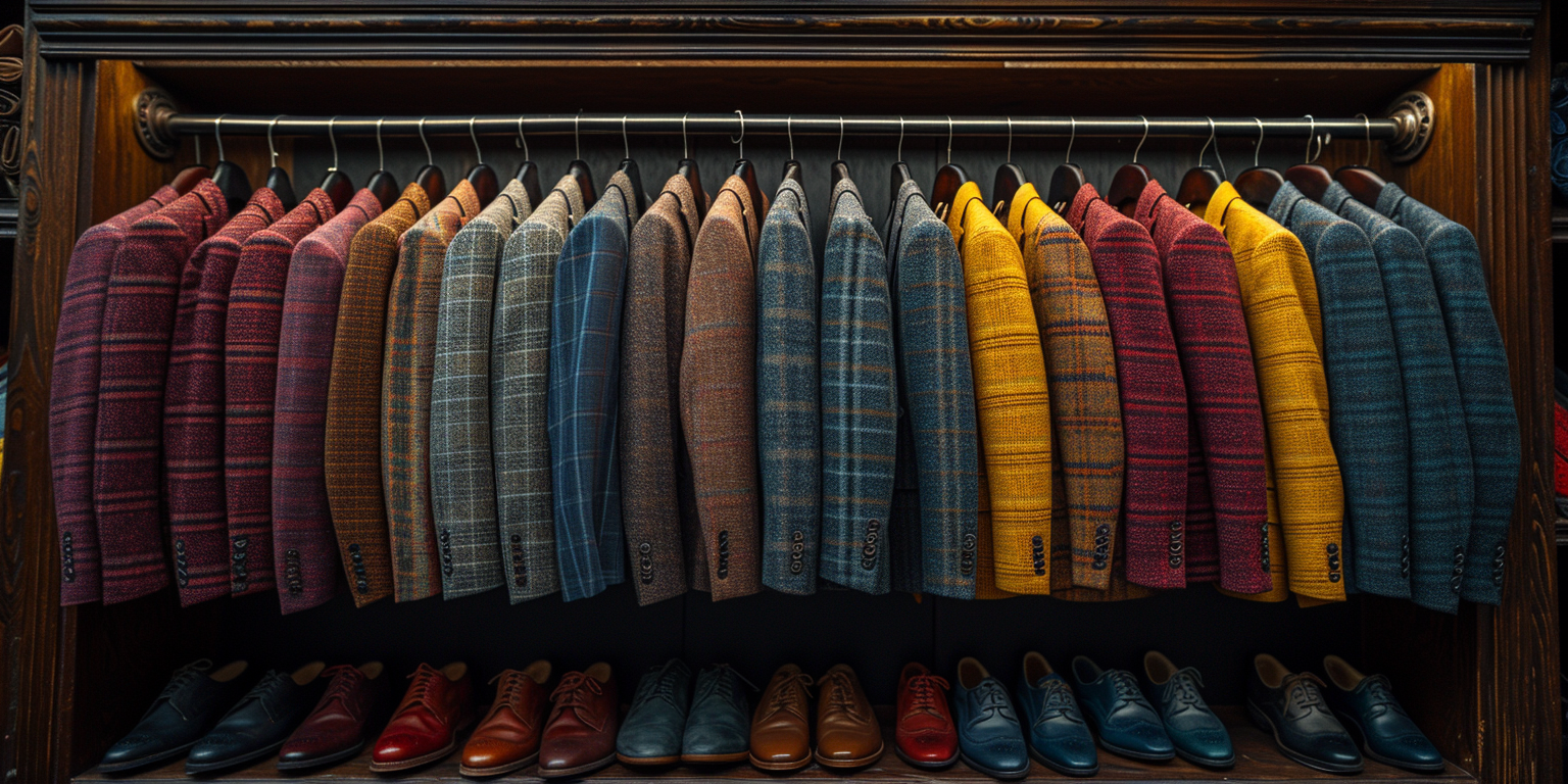 a variety of different types and colors of blazers.