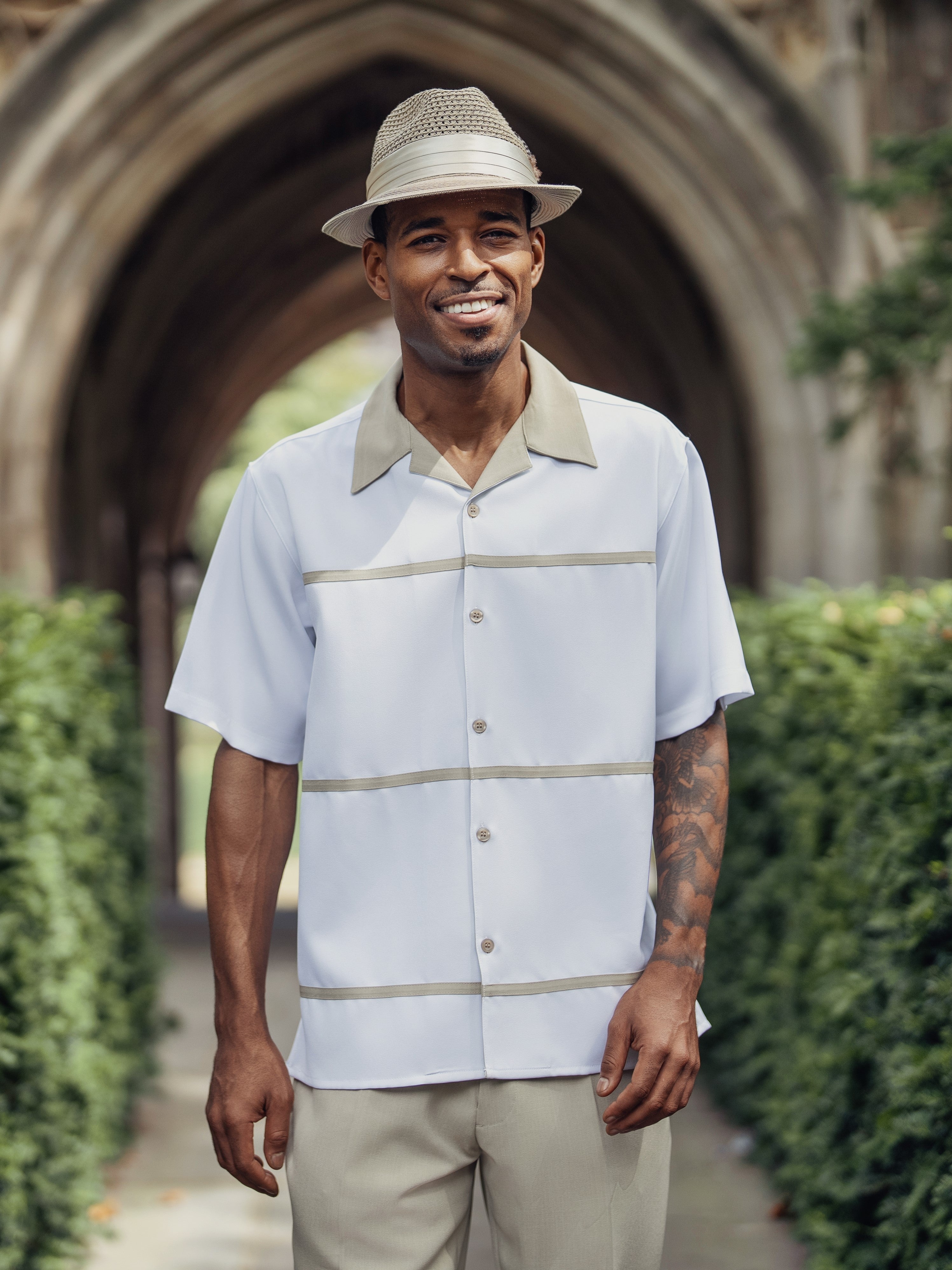 Edge Collection: Horizontal Color Block Walking Suits for Men