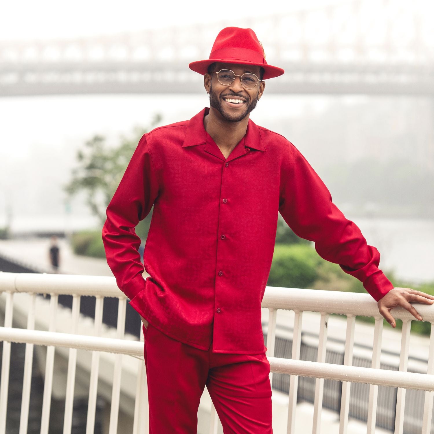 Kaelith Collection: Montique Long Sleeve 2-Piece Set with Geometric Tile Pattern