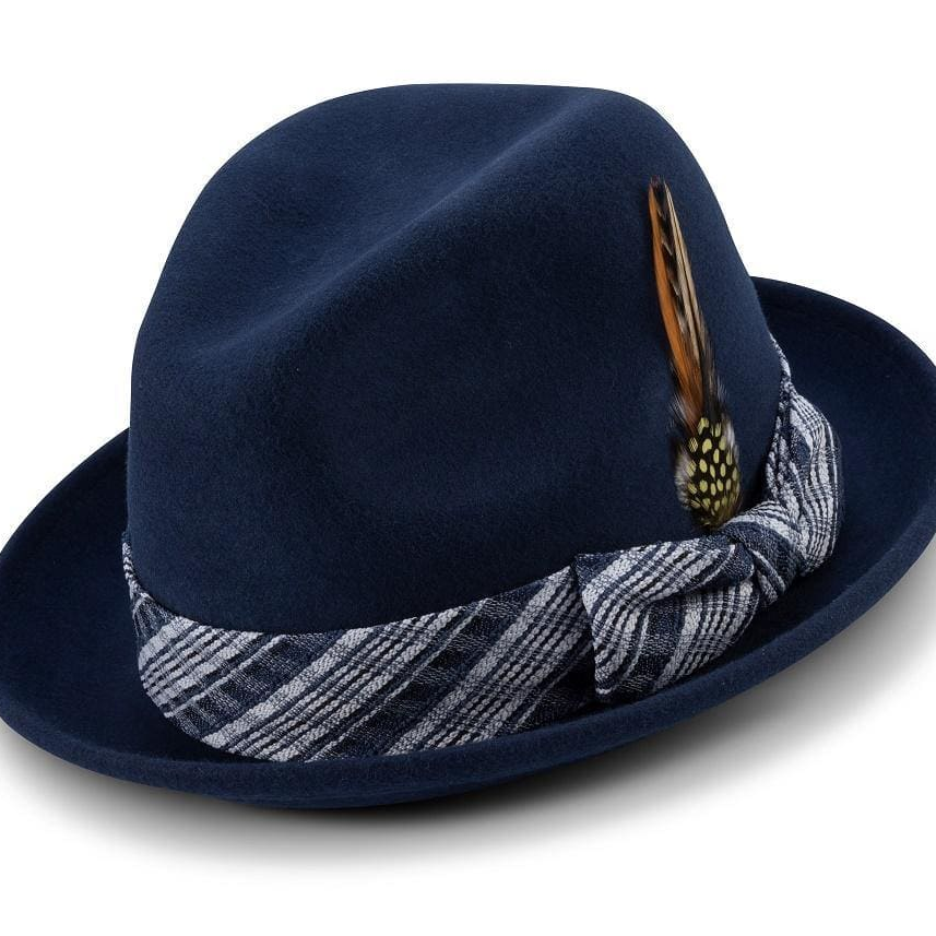 navy blue fedora hat