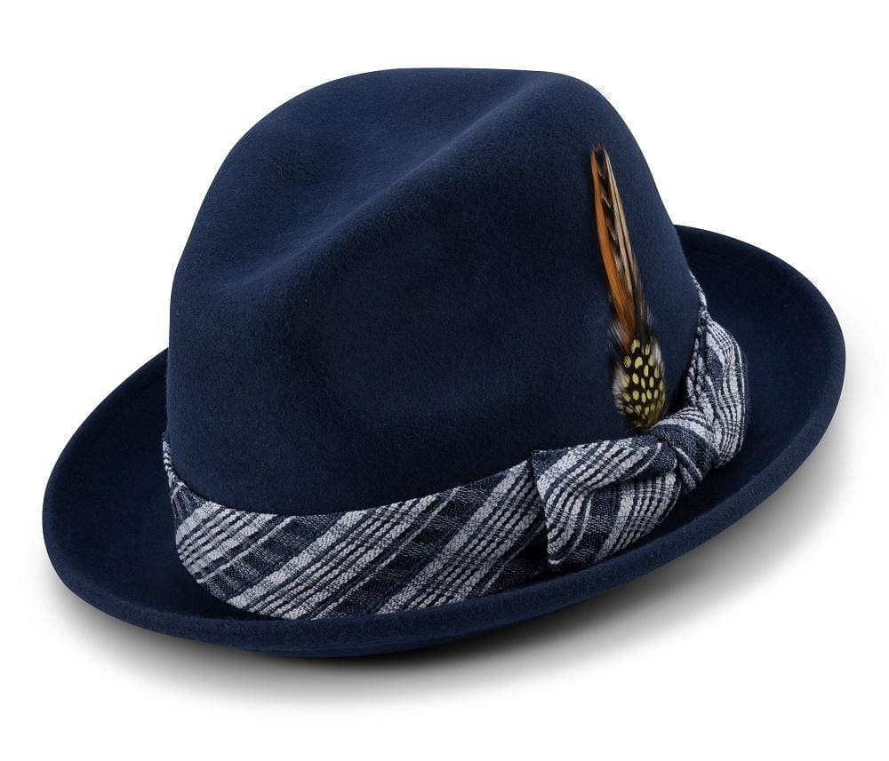 navy blue fedora hat