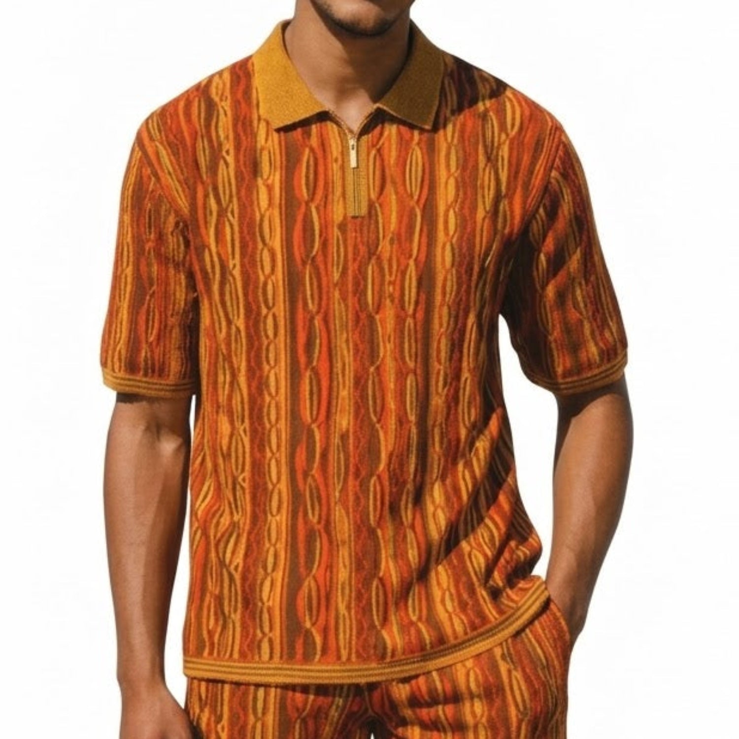Wave Collection: Textured Knit 2-Piece Shorts Set by Stacy Adams