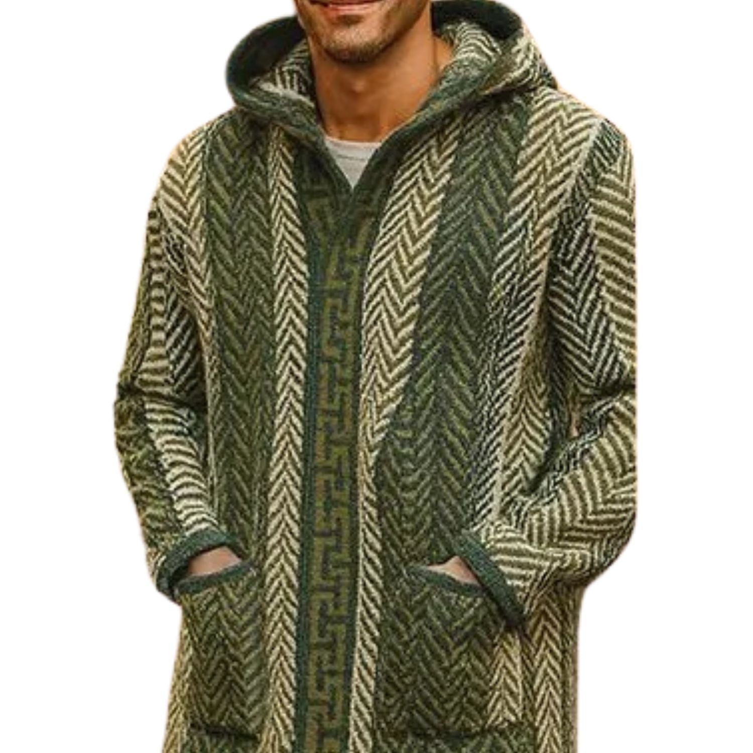 Frost Trails Collection: Hooded Wool Blend Jacket Sweater